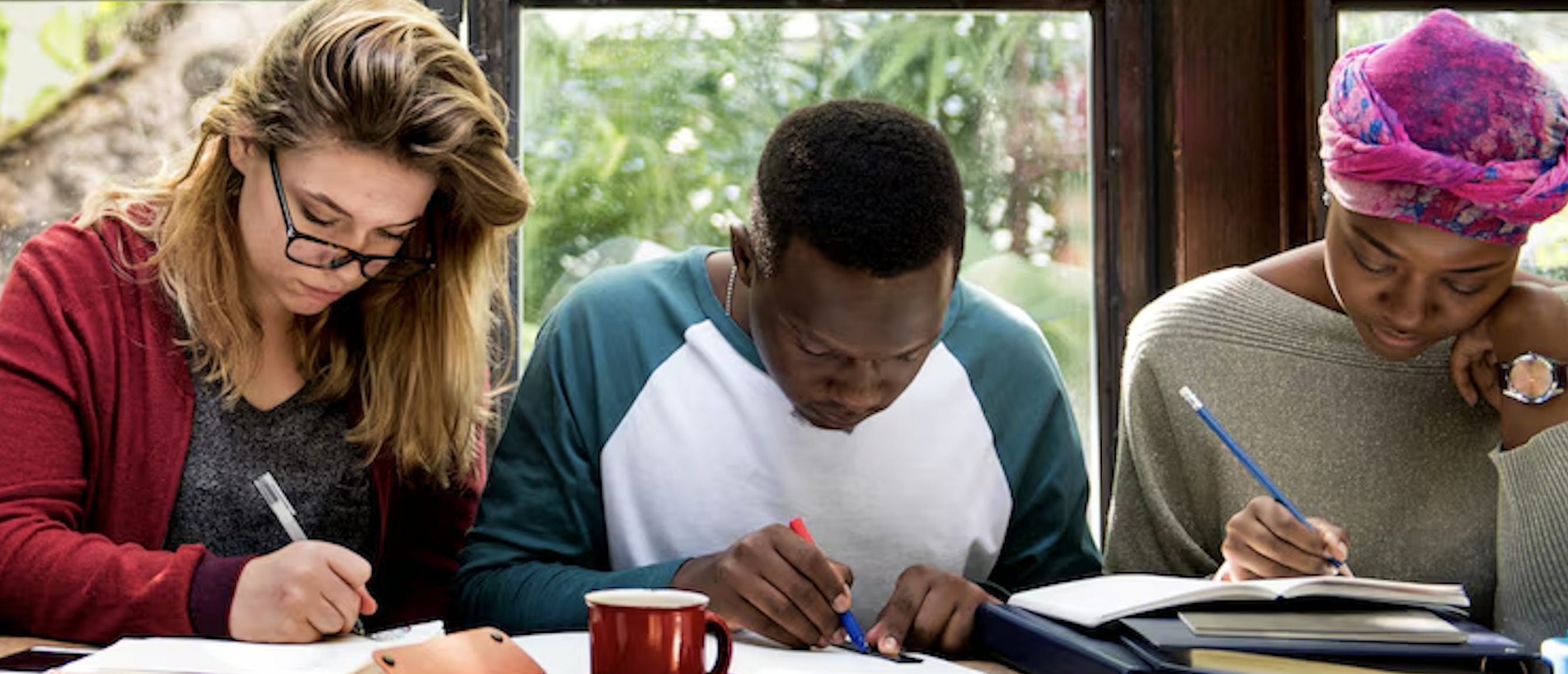 Diverse group Bible study